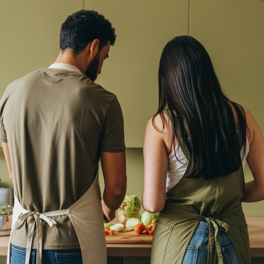 Family cooking together