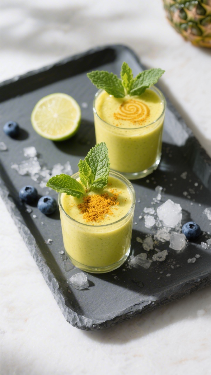 Tasty top view: Final plated “Pineapple Digestif” served as an elegant breakfast tray moment—t