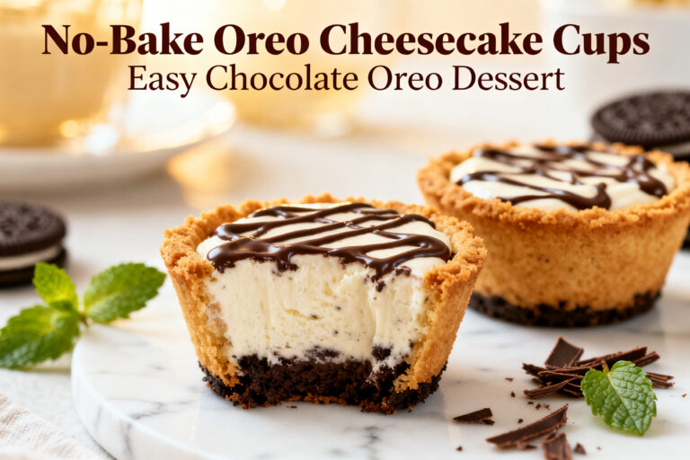 No-Bake Oreo Cheesecake Cups (Easy Chocolate Oreo Dessert) – Creamy, Crunchy, and Ready Fast